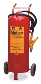 Dry Chemical Powder Type Extinguisher - Steel, 25-75kg, Wheels | Class B & C Fire Suppression, Portable Long-Life Design