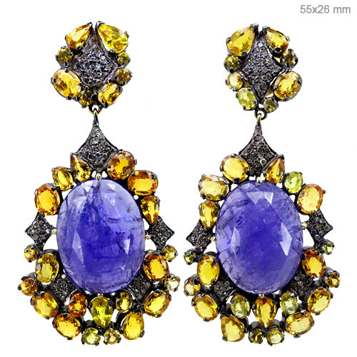 Diamond Gemstone Earrings