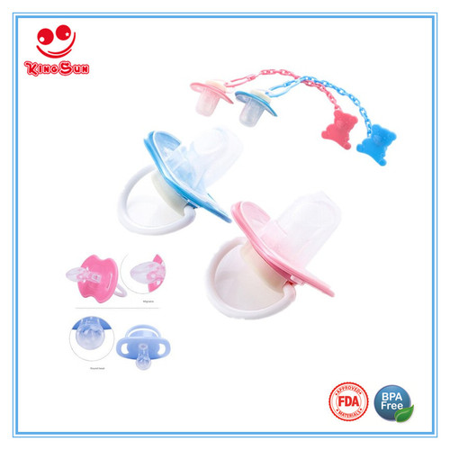 Pink Newborn Baby Pacifier With Clipper Chain
