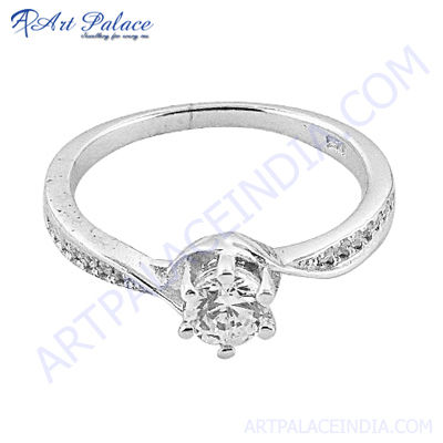 Dazzling Darling Silver Charm Ring   