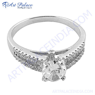 Designer Cubic Zirconia Silver Ring