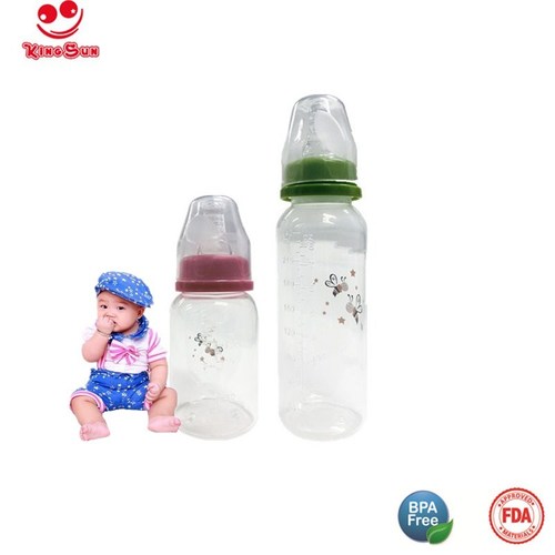 Regular Neck PP Baby Feeding Bottles - 4oz/120ml Eco-Friendly BPA Free Material Soft Silicone Nipples Custom Printing Available FDA Certified Durable and Non-Toxic