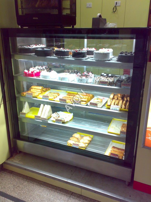 Silver And Transparent Vertical Bakery Display With Split Unit