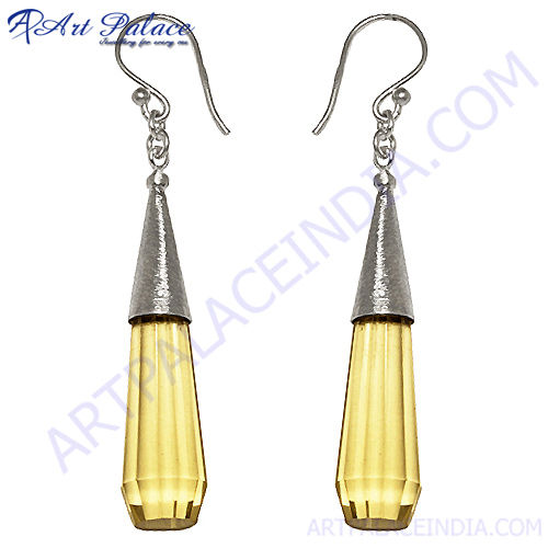 Stylish Lemon Quartz Gemstone Earring