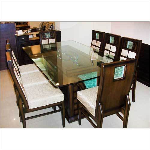 Dining Table - High Grade Plywood, Customizable Size, Brown | Elegant Design, Durable Material, Spacious Surface, Stylish Look