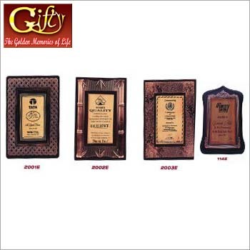 Laser Engraved Wood Plaques - Walnut Finish, Sizes: 10"x8.1" & 9"x7", Metal Frame - Customizable, Elegant Design, Recognition Gifts