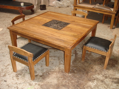 Simple Dining Table - Wood, 48x48 Inches | Handcrafted, Durable, Stylish, Square Seating for 4