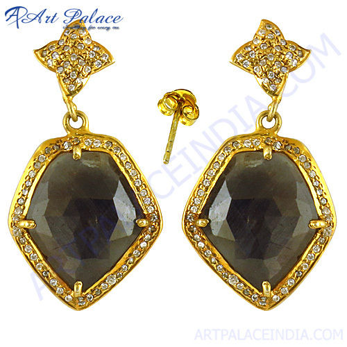 Silver Diamond Victorian earrings