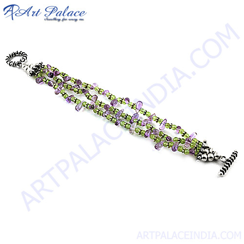 Green & Purple Beads Bracelet