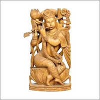 Wooden Krishna Statue
