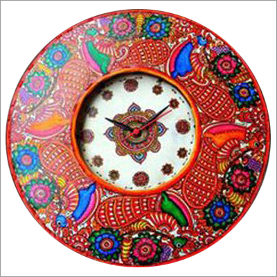 Handpainted Peacock Wall Clock