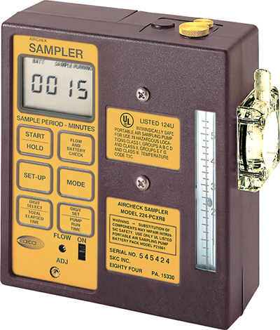 Air Sampling Pump - Plastic Material, 110-440 Volt Voltage, Brown Color | Programmable Flow Range of 5 to 5000 ml/min, Ideal for Hazardous Gas Collection