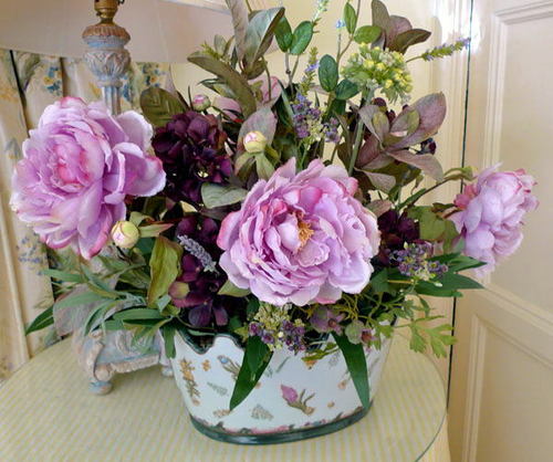 Peony Silk Flower Arrangement