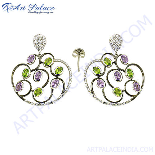 Amethyst & Peridot Silver Designer Jewelry