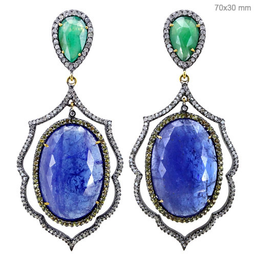 Gold Gemstone Earrings