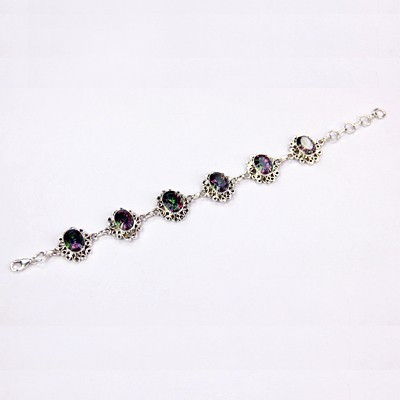 Mystic Stone Silver Bracelet