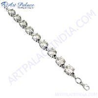Handmade Silver Cz Bracelet
