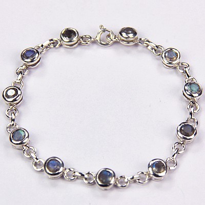 Blue Labradorite Silver Bracelet