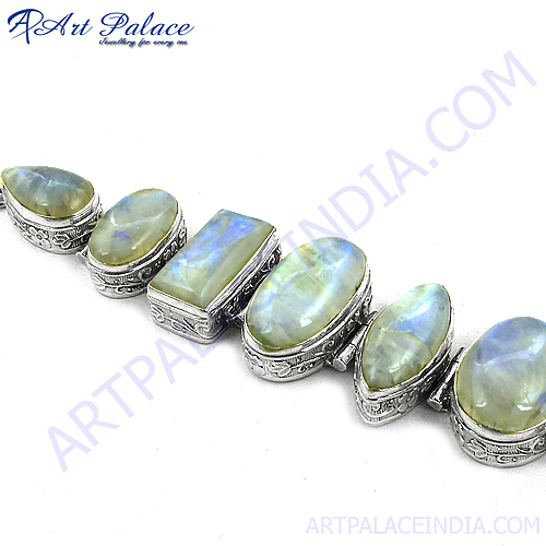 Indian Ethnic Rainbow Moonstone Bracelet