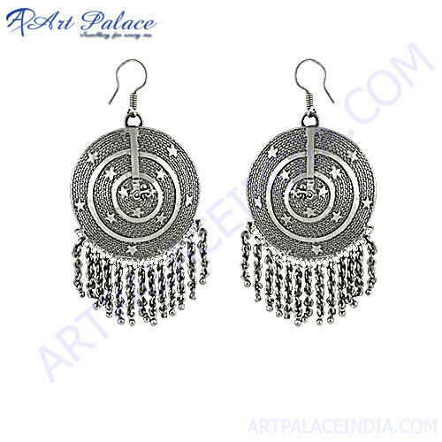 Natural Indian Design Silver Earring