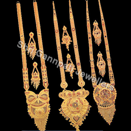 Gold Long Necklace Set
