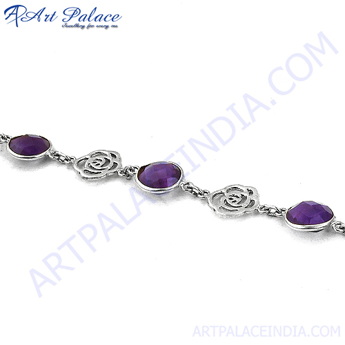 African Amethyst Bazel Bracelet