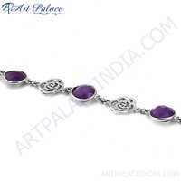 African Amethyst Bazel Bracelet