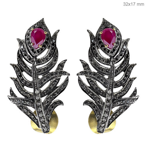 Diamond Ruby Earrings