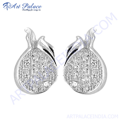 Attrective Gemstone Silver Earring