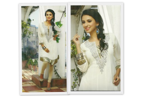 Designer Kurti - Cotton, Knee-Length, White, Embroidered | Stylish, Comfortable, Elegant, Versatile, Skin-Friendly