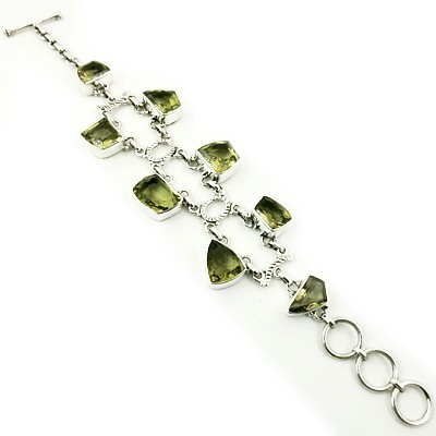 Fashionable Lemon Quartz Silver Bracelet