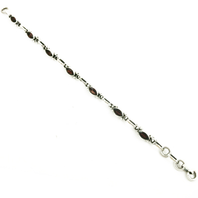 Exclusive Designer Garnet Silver Bracelet