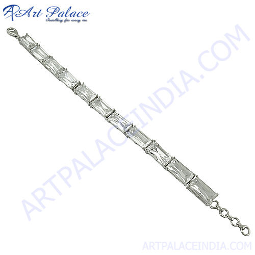 Casual Look Cz Silver Bracelet