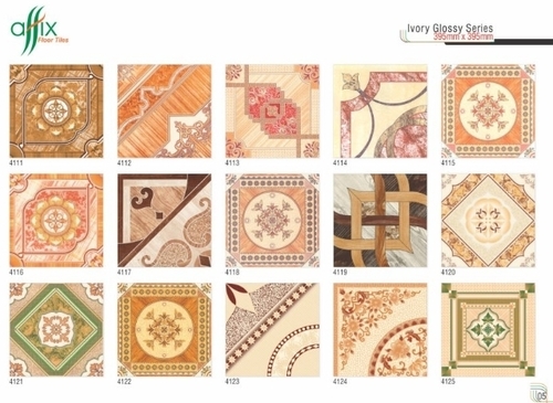 395mm x 395mm Ivory Gloss Floor Tiles