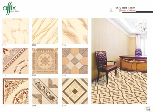 395mm x 395mm Ivory Matt Floor Tiles