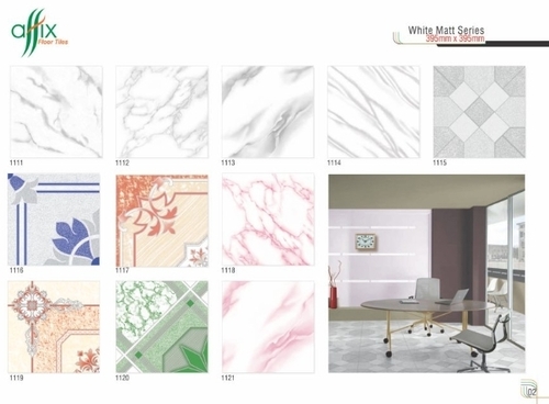 395mm x 395mm White Matt Floor Tiles