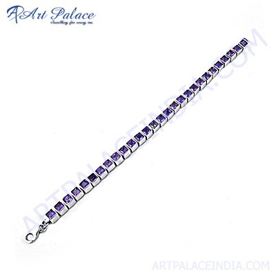Exclusive Blue CZ Silver Bracelet  