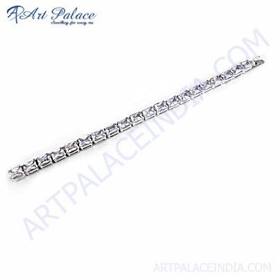 Special Cubic Zirconia Silver Bracelet