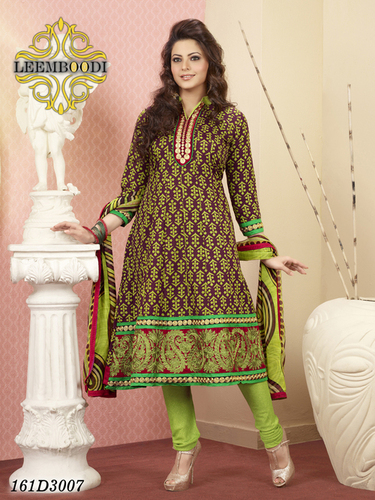 Anarkali Salwar Suit - Rayon, 54 Inches, Brown | Elegant Design, Soft Fabric, Comfortable Fit, Printed Work