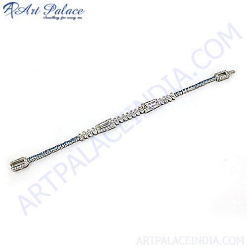 Party Wear Cz Silver Bracelet