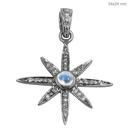 Moonstone Diamond Pendant