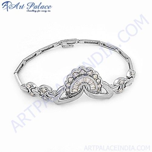 Antique Style CZ Silver Bracelet