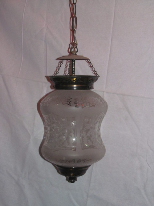 Glassware Item - Glass and Metal, 16x10 Inches, 2700K Incandescent | Adjustable Chain, Elegant Design, Ambient Lighting