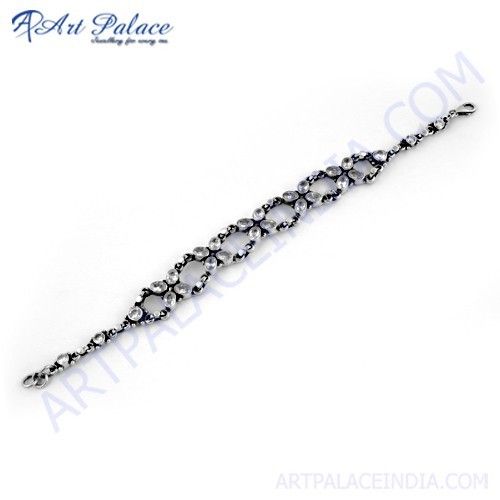 Exclusive Cubic Zirconia Silver Bracelet