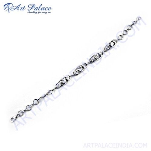 Unique Cubic Zirconia Silver Bracelet