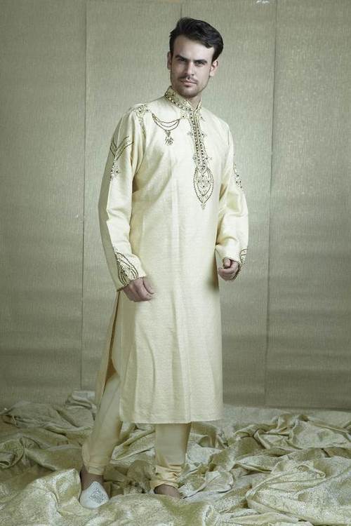 Cream Kurta pyjama
