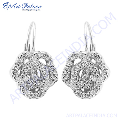 Fashion Gemstone Jewelry Silver Earring