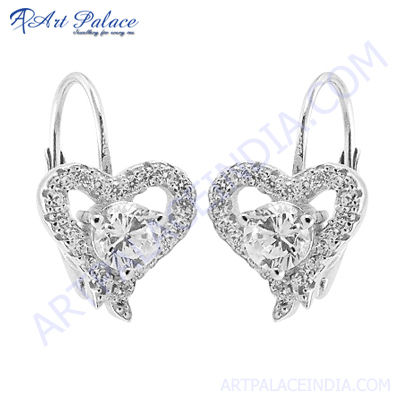 Beautiful Heart Style Silver Earring