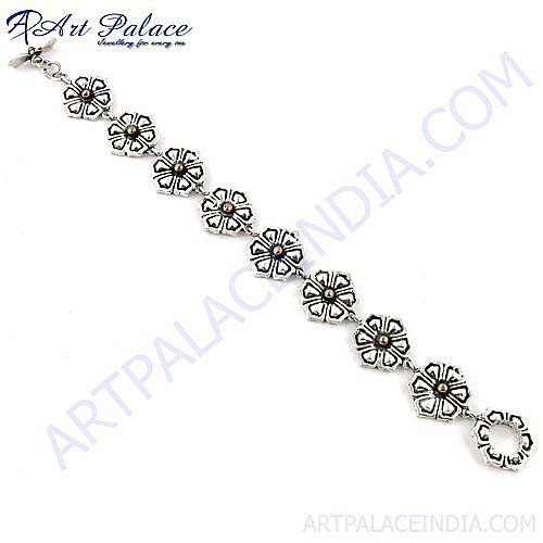 Stylish Delicate Flower Silver Bracelet