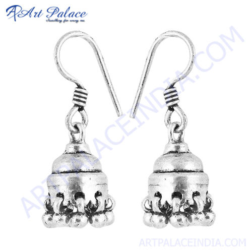 Traditional  Silver Gemstone Earring 